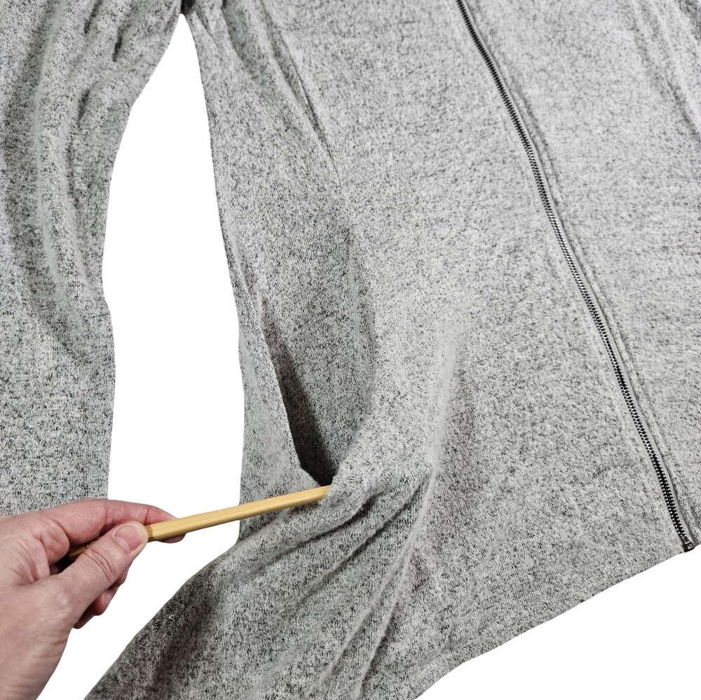 Cupio Long Hooded Cardigan, Heather Grey, Medium - Picture 4 of 13